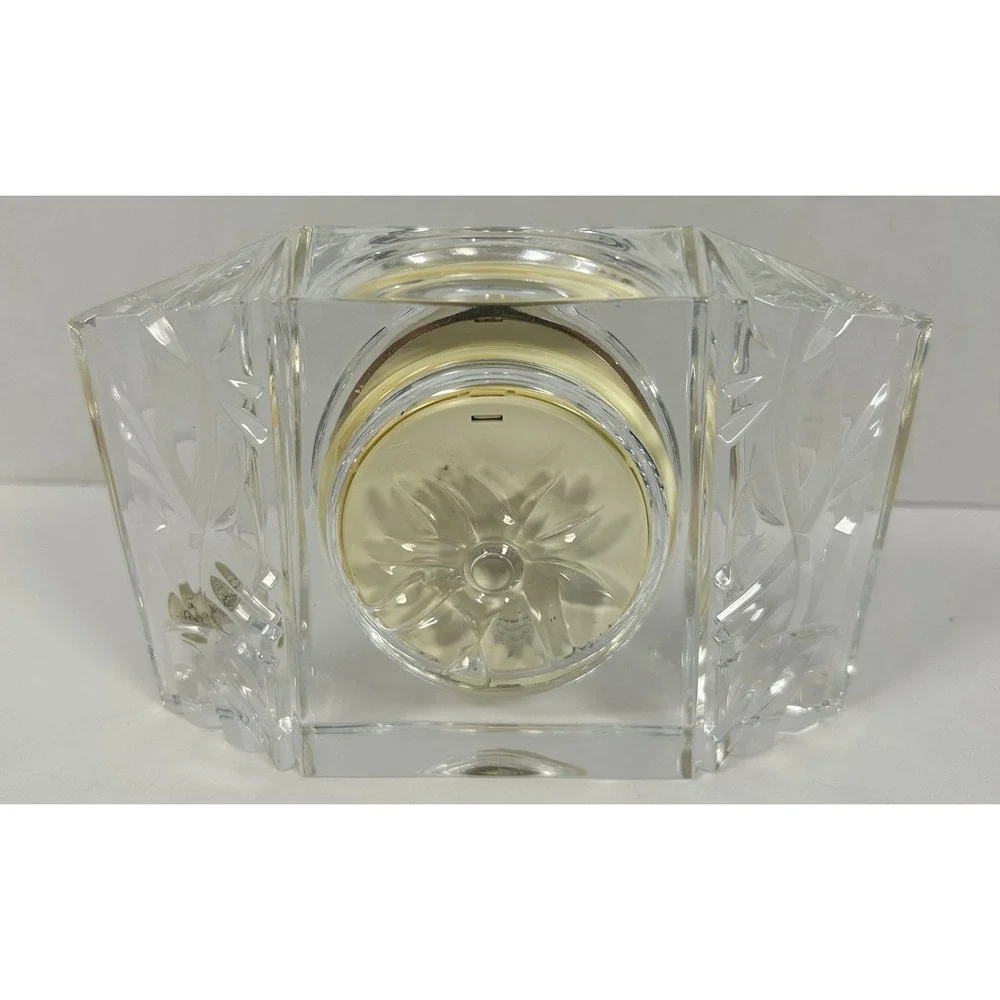Vintage Cristal d'Arques France Lead Crystal Desk Clock Free Standing 7